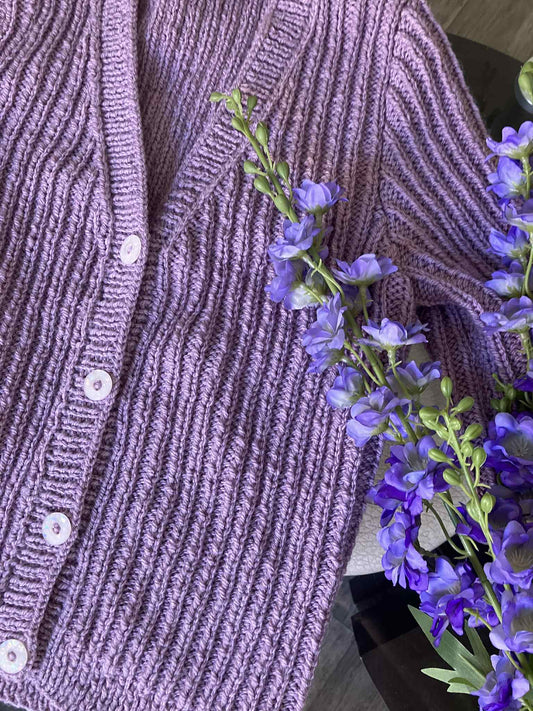 Cardigan Lilas Cœur de laine